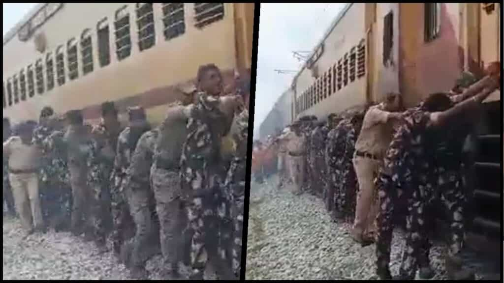 Railway Viral Video : नहीं चल रही थी ट्रेन तो जवानों ने लगाया धक्का, देखें वीडियो