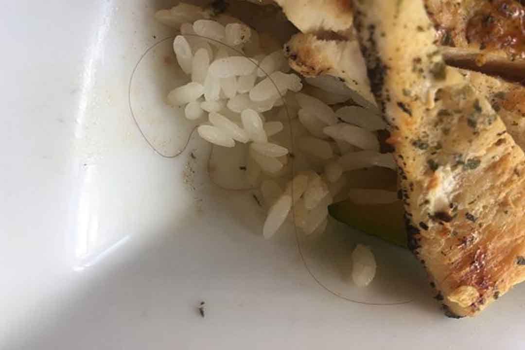 Finding hair in food is a bad sign