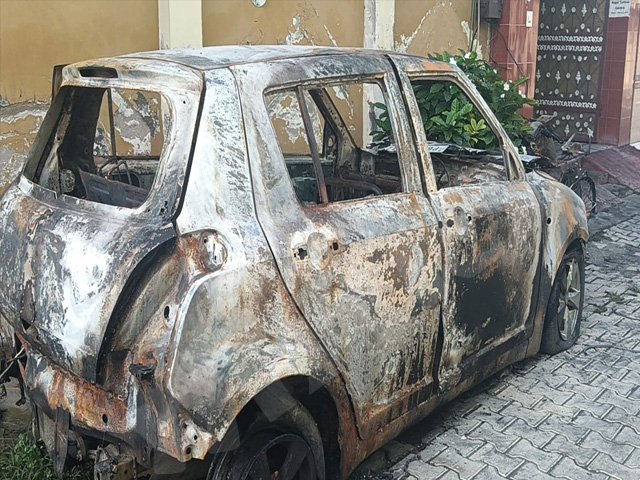 Fire caused commotion in New Vishwakarma Nagar