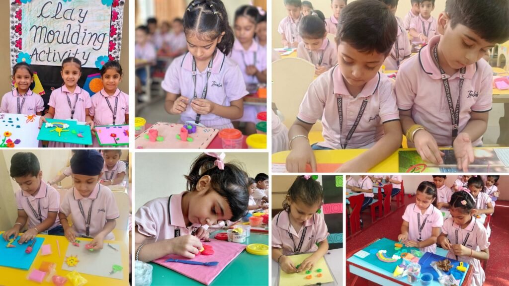 Fun with Blocks Activities : Innocent Hearts के प्री-प्राइमरी स्कूल में नन्हें-मुन्नों के लिए क्रिएटिव क्ले क्राफ्ट और फन विद ब्लॉक्स गतिविधियाँ आयोजित