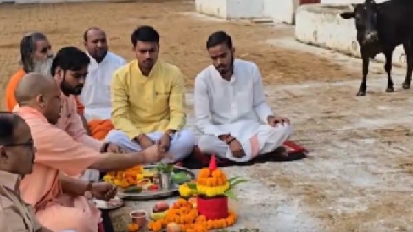 Govardhan Puja : श्रीकृष्ण के गिरधारी स्वरूप के स्मरण का दिन गोवर्धन पूजा, सीएम योगी ने की गाै सेवा Govardhan Puja : श्रीकृष्ण के गिरधारी स्वरूप के स्मरण का दिन गोवर्धन पूजा, सीएम योगी ने की गाै सेवा