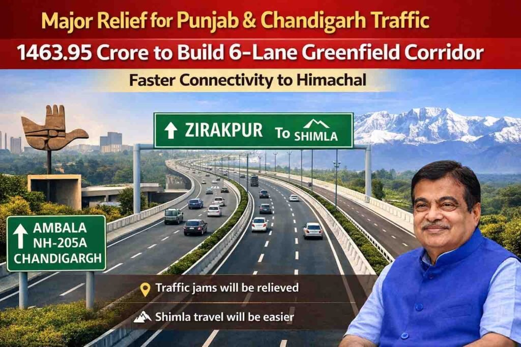 Punjab Chandigarh Connectivity Road : पंजाब-चंडीगढ़ ट्रैफिक को मिलेगी बड़ी राहत : 1463.95 करोड़ से बनेगा 6-लेन ग्रीनफील्ड कॉरिडोर, हिमाचल कनेक्टिविटी भी होगी तेज