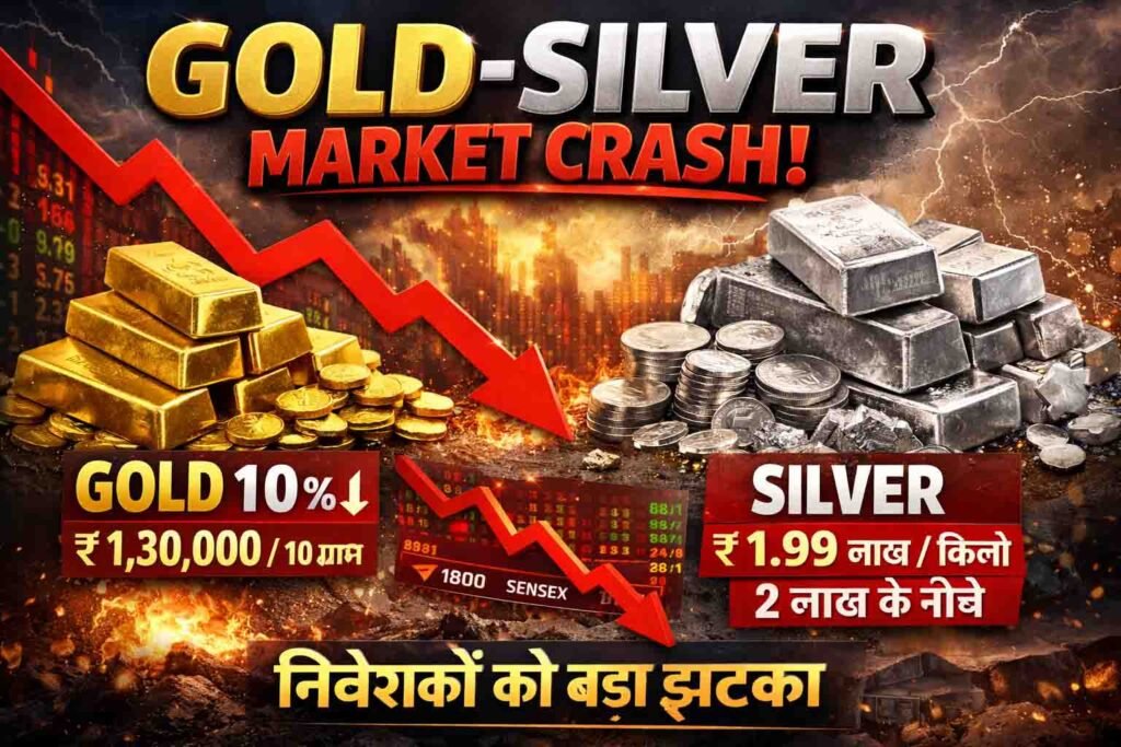 Gold Silver Market Crash : चांदी 2 लाख से नीचे, सोने में 10% लोअर सर्किट—2 महीने में निवेशकों को बड़ा झटका Gold Silver Market Crash : चांदी 2 लाख से नीचे, सोने में 10% लोअर सर्किट—2 महीने में निवेशकों को बड़ा झटका