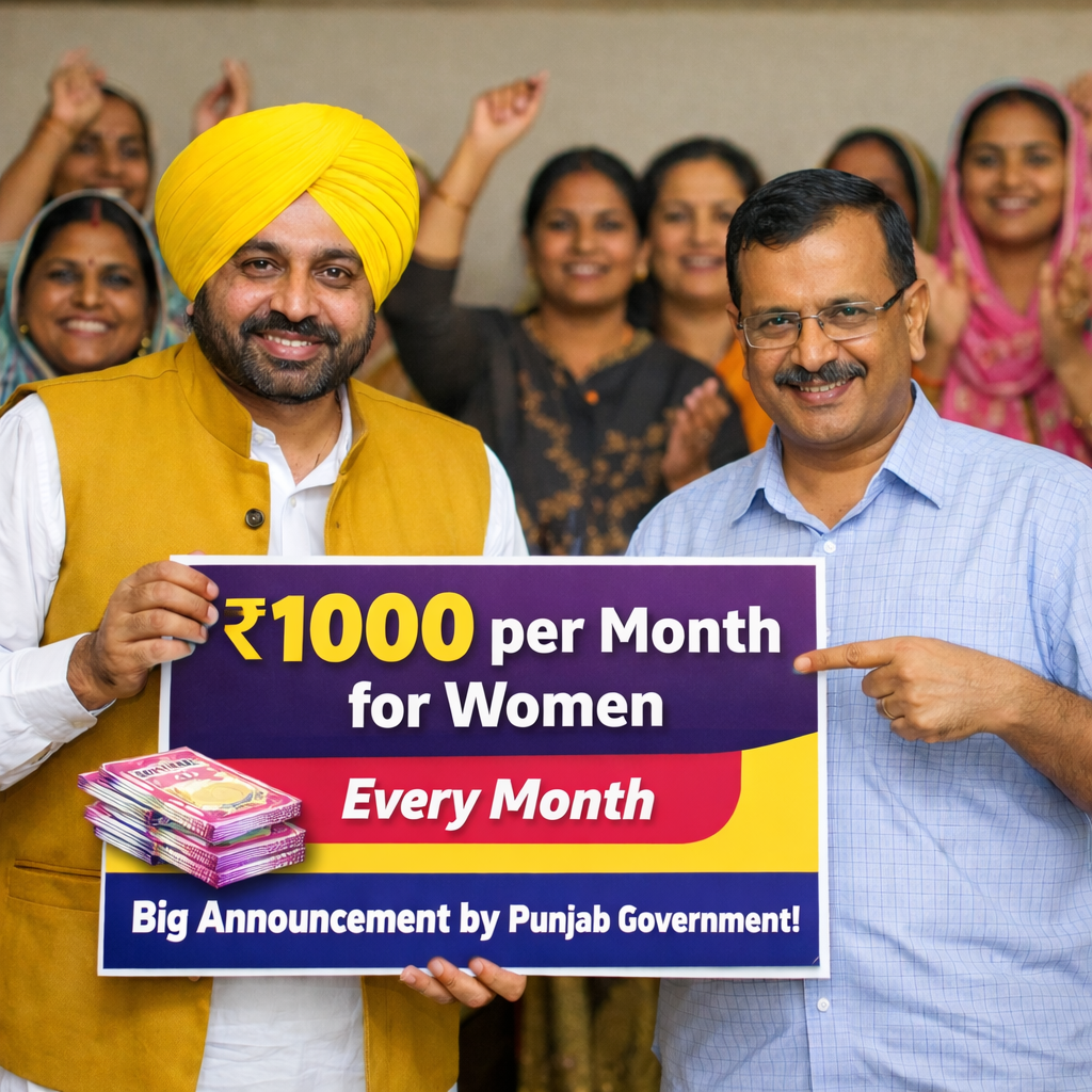 Punjab Women 1000 monthly Scheme : पंजाब बजट में महिलाओं को बड़ा तोहफा! हर महीने ₹1000 देने की तैयारी, 40 लाख महिलाएं होंगी लाभान्वित 1 file 000000003ca071faa085826436de726b file 000000003ca071faa085826436de726b Punjab Women 1000 monthly Scheme