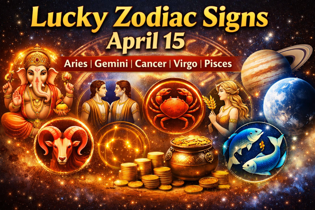 Lucky Zodiac Signs April 15 : चतुर्ग्रही योग, धन योग और गजकेसरी योग से चमकेगा इन राशियों का भाग्य, पढ़ें