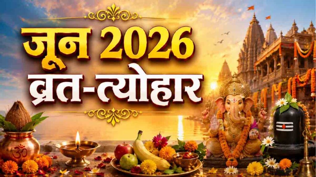 June 2026 Vrat Tyohar : जून 2026 में पड़ेंगे कई बड़े व्रत-त्योहार, निर्जला एकादशी से वट पूर्णिमा तक जानें, पढ़ें पूरी लिस्ट June 2026 Vrat Tyohar : जून 2026 में पड़ेंगे कई बड़े व्रत-त्योहार, निर्जला एकादशी से वट पूर्णिमा तक जानें, पढ़ें पूरी लिस्ट
