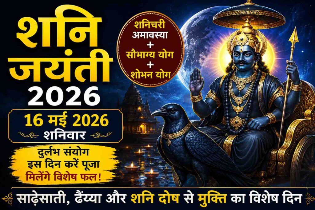 Shani Jayanti 2026 : 16 मई को शनि जयंती पर 3 दुर्लभ योगों का महासंयोग! शनिश्चरी अमावस्या से बढ़ेगा दिन का महत्व Shani Jayanti 2026 : 16 मई को शनि जयंती पर 3 दुर्लभ योगों का महासंयोग! शनिश्चरी अमावस्या से बढ़ेगा दिन का महत्व