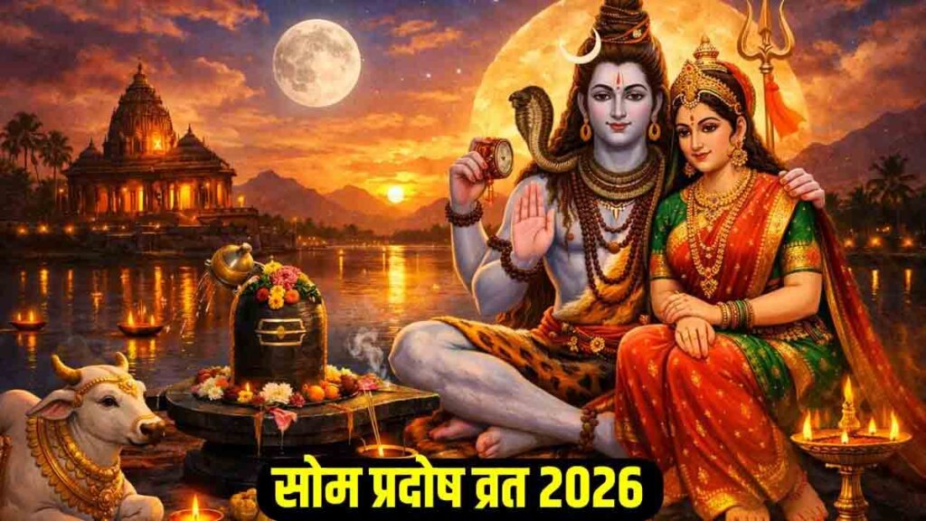 Som Pradosh Vrat 2026 : सावन के दूसरे सोमवार पर पहला सोम प्रदोष व्रत, जानें सही तिथि, शुभ मुहूर्त और पूजा का महत्व