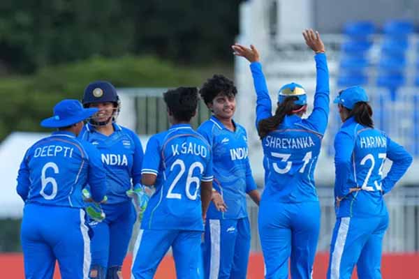 India Women Win Asian Games Gold 2026 : एशियन गेम्स में भारत का गोल्डन धमाका: श्रीलंका को 147 रन से रौंदकर महिला टीम बनी चैंपियन India Women Win Asian Games Gold 2026 : एशियन गेम्स में भारत का गोल्डन धमाका: श्रीलंका को 147 रन से रौंदकर महिला टीम बनी चैंपियन