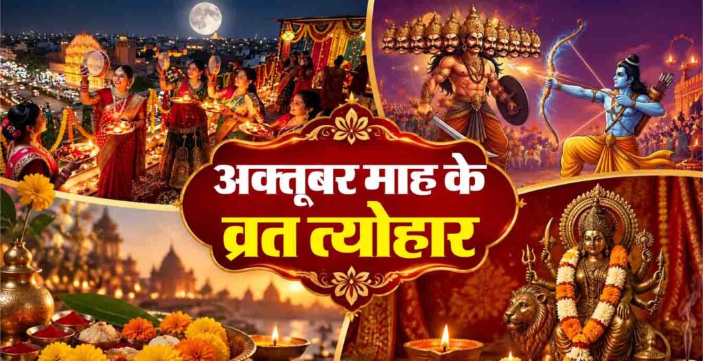 October 2026 Festival Calendar : अक्तूबर 2026 में त्योहारों की बहार: नवरात्रि, दशहरा, शरद पूर्णिमा और करवा चौथ सहित जानें पूरे महीने के व्रत-त्योहार