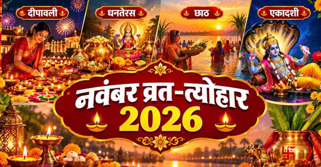 November 2026 Vrat-Tyohar Calendar : नवंबर में दिवाली, छठ पूजा और गुरु नानक जयंती समेत आएंगे कई बड़े त्योहार, देखें पूरी लिस्ट